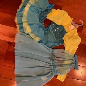 Four piece sparkling dance outfit.